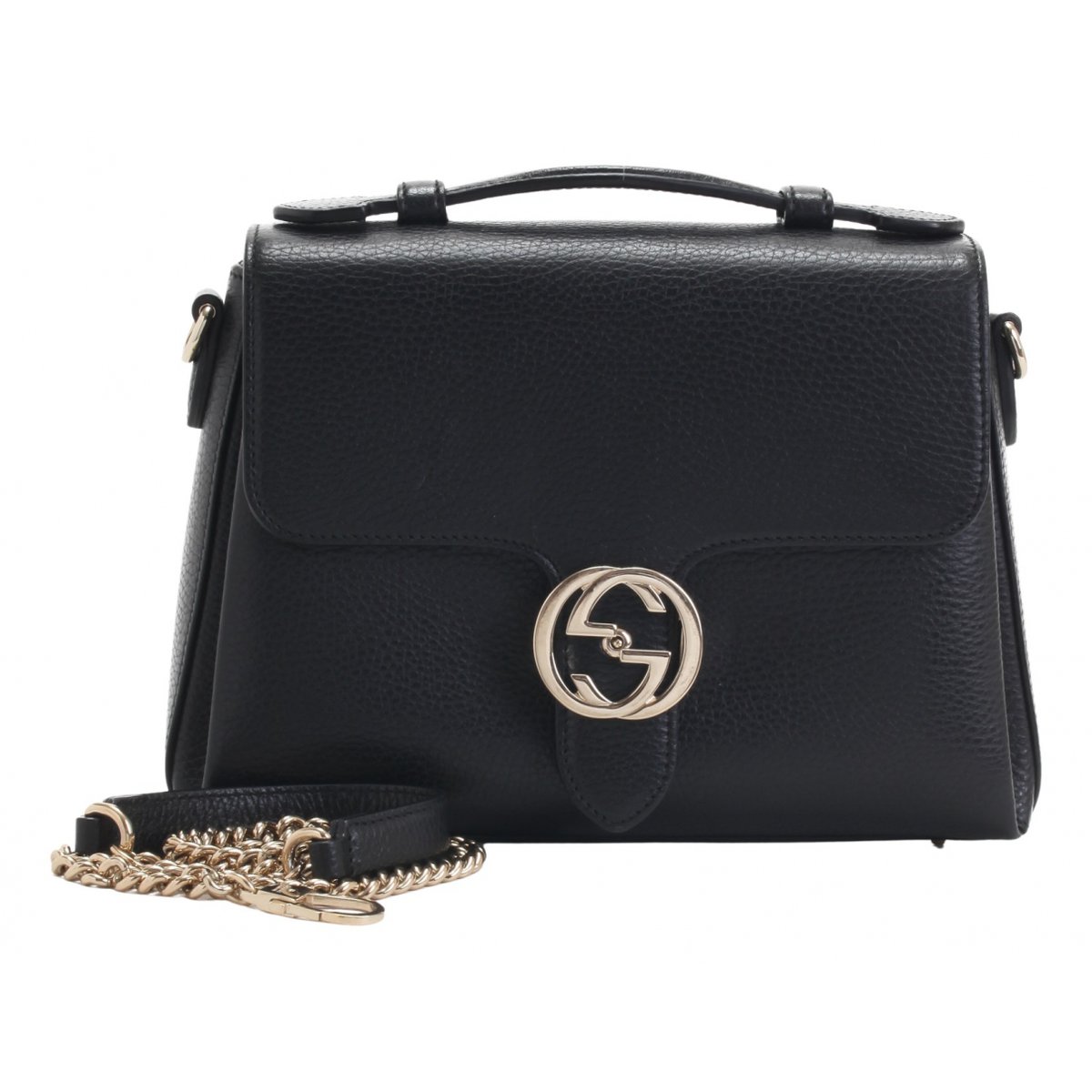 Interlocking leather handbag