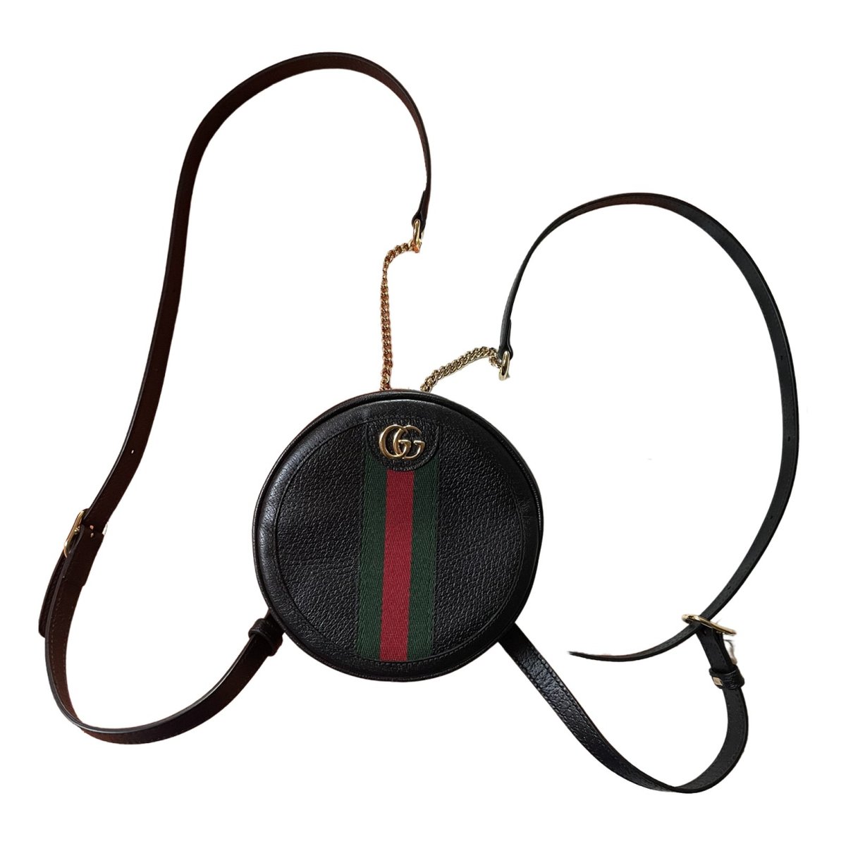 Ophidia Round leather backpack