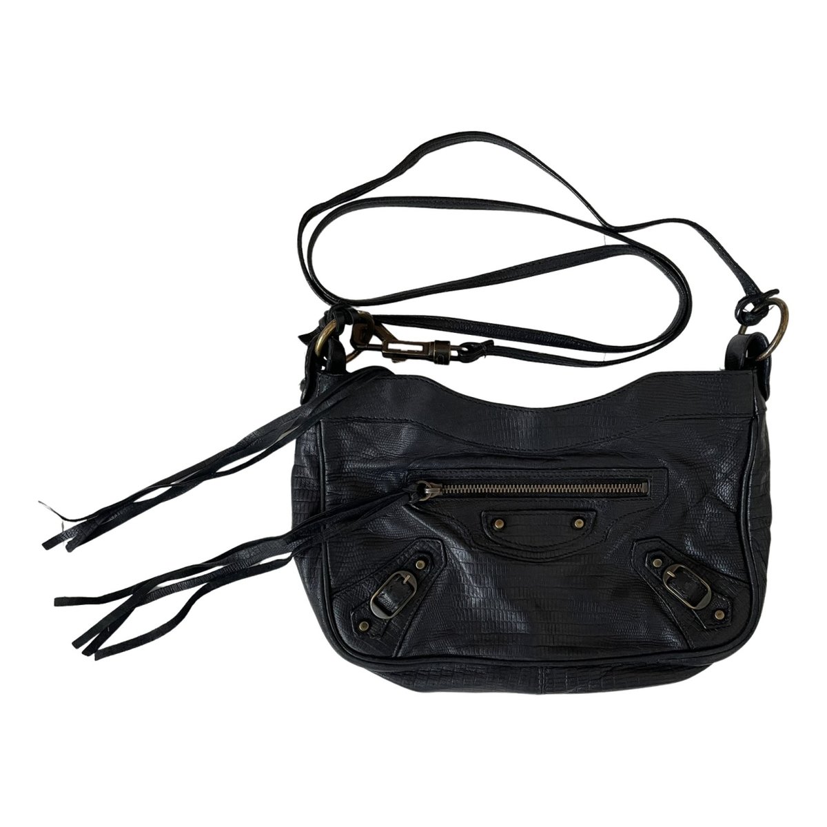 Hip leather crossbody bag