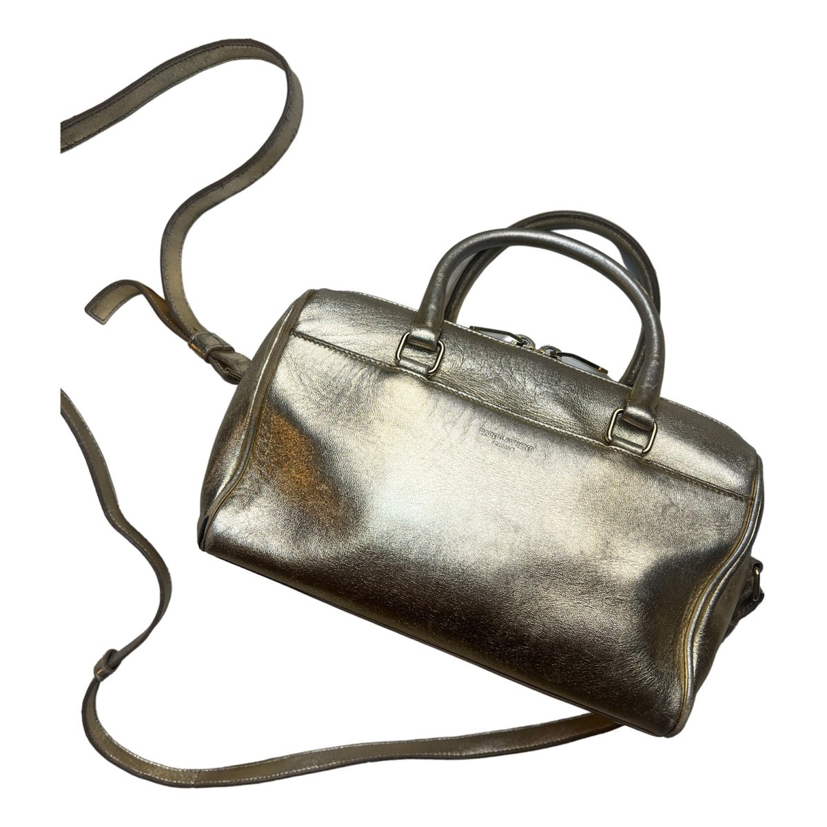 Duffle leather handbag