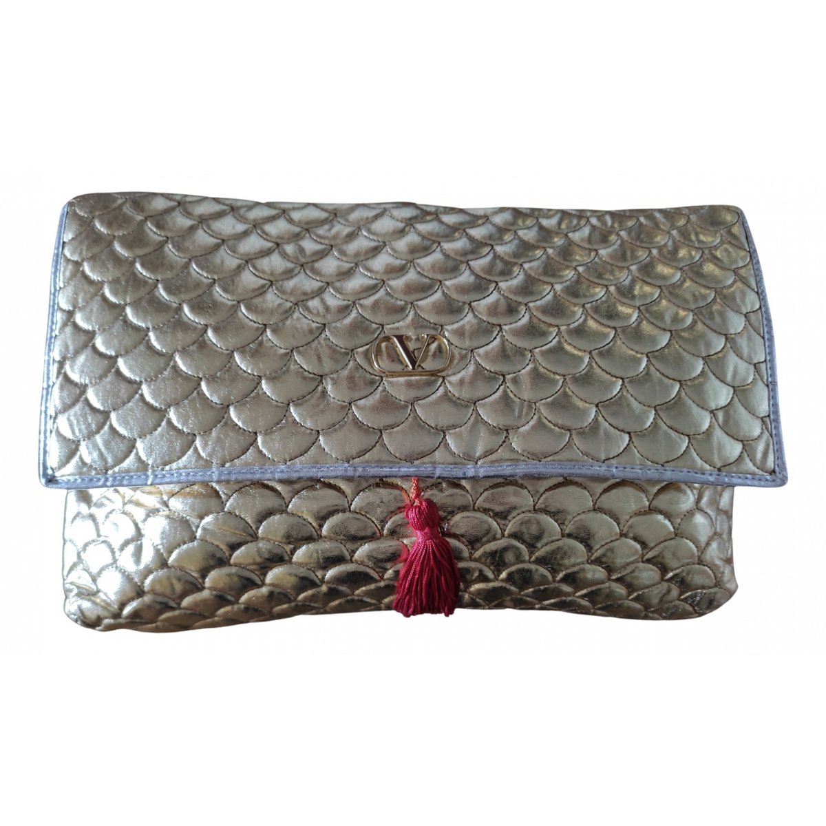 VLogo vegan leather clutch bag