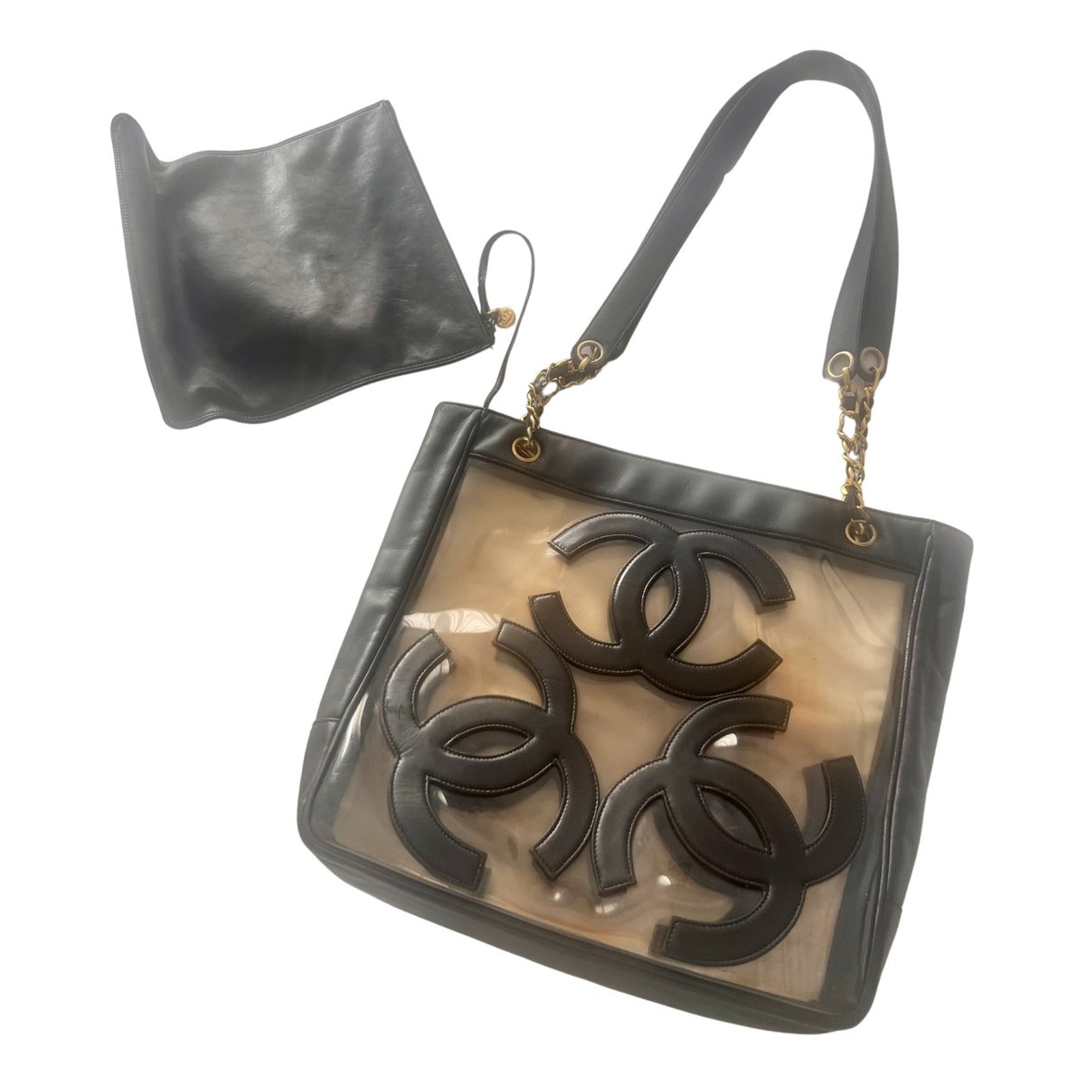 Vintage CC Chain leather tote