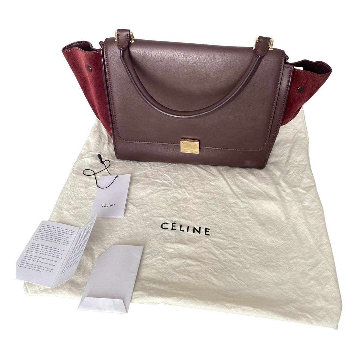 Trapèze leather handbag
