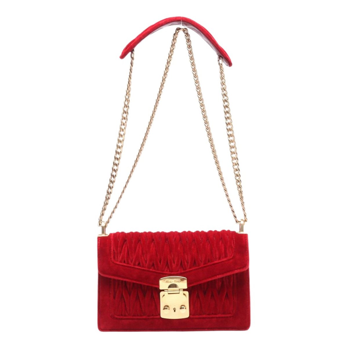 Matelassé velvet handbag