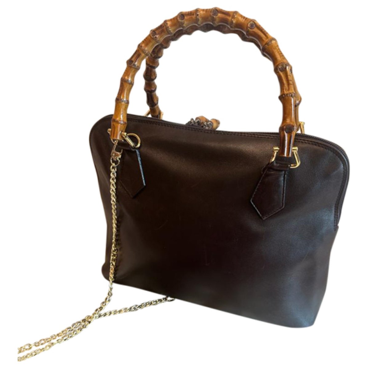 Bamboo Top Handle leather handbag