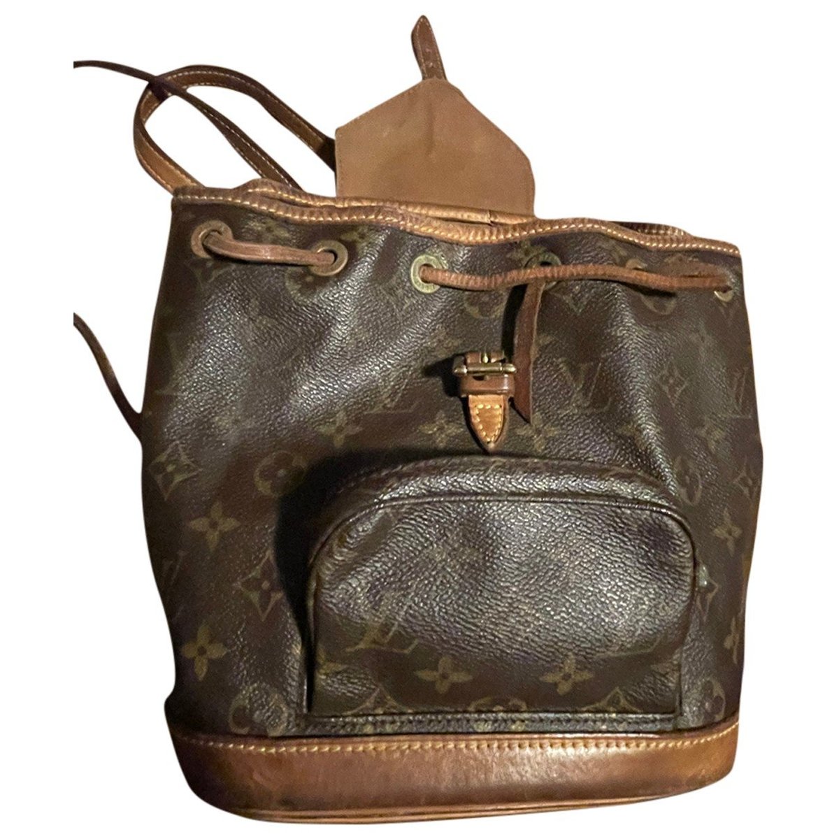 Montsouris Vintage leather backpack