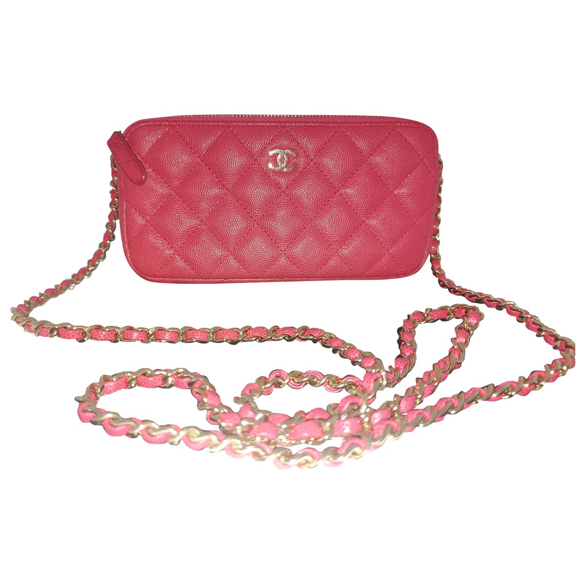 Wallet On Chain Double C leather crossbody bag