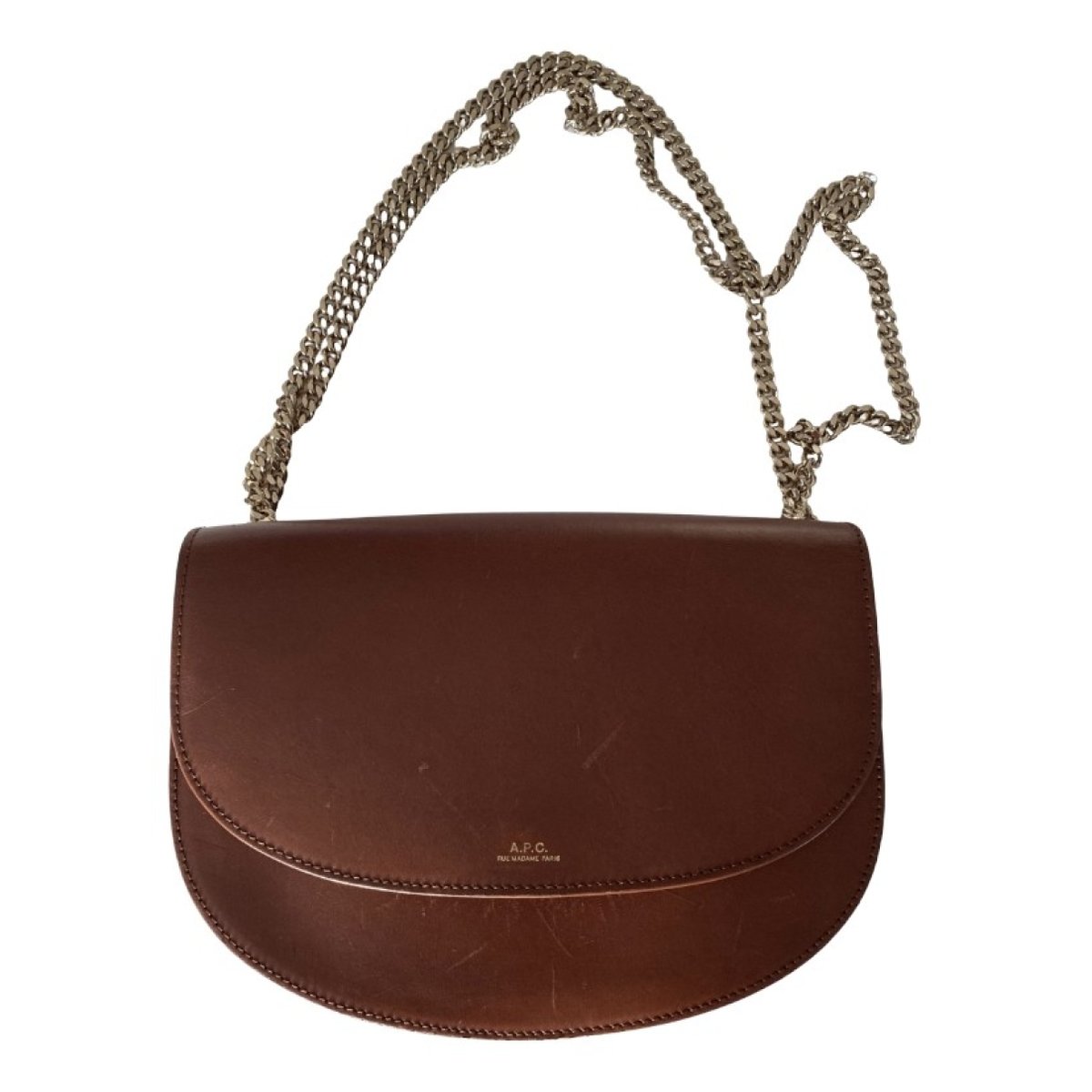 Demi-lune leather handbag