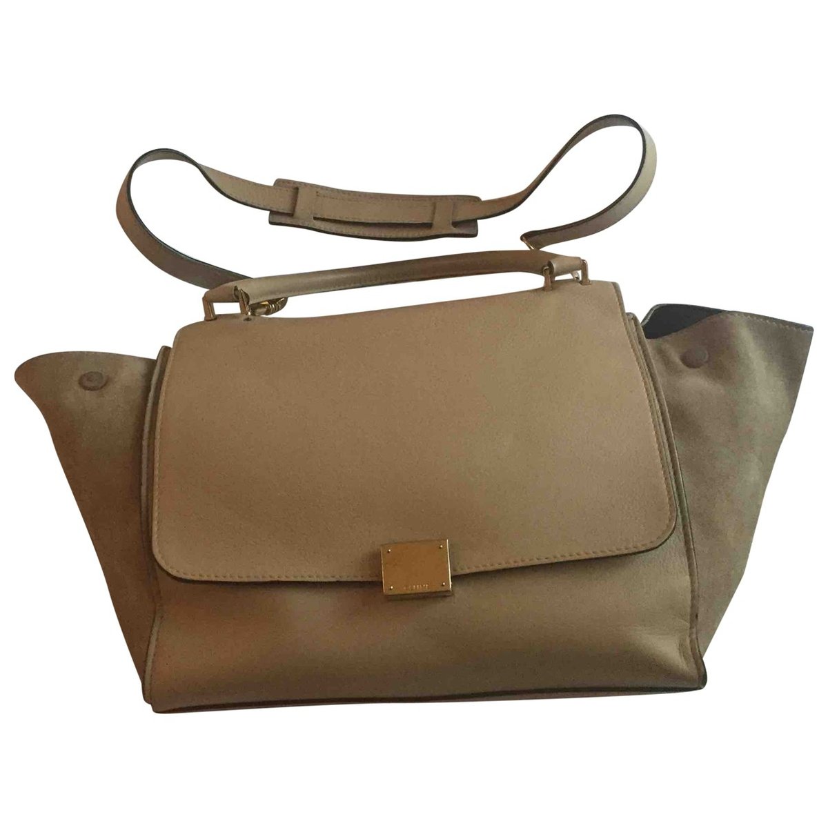 Trapèze leather handbag