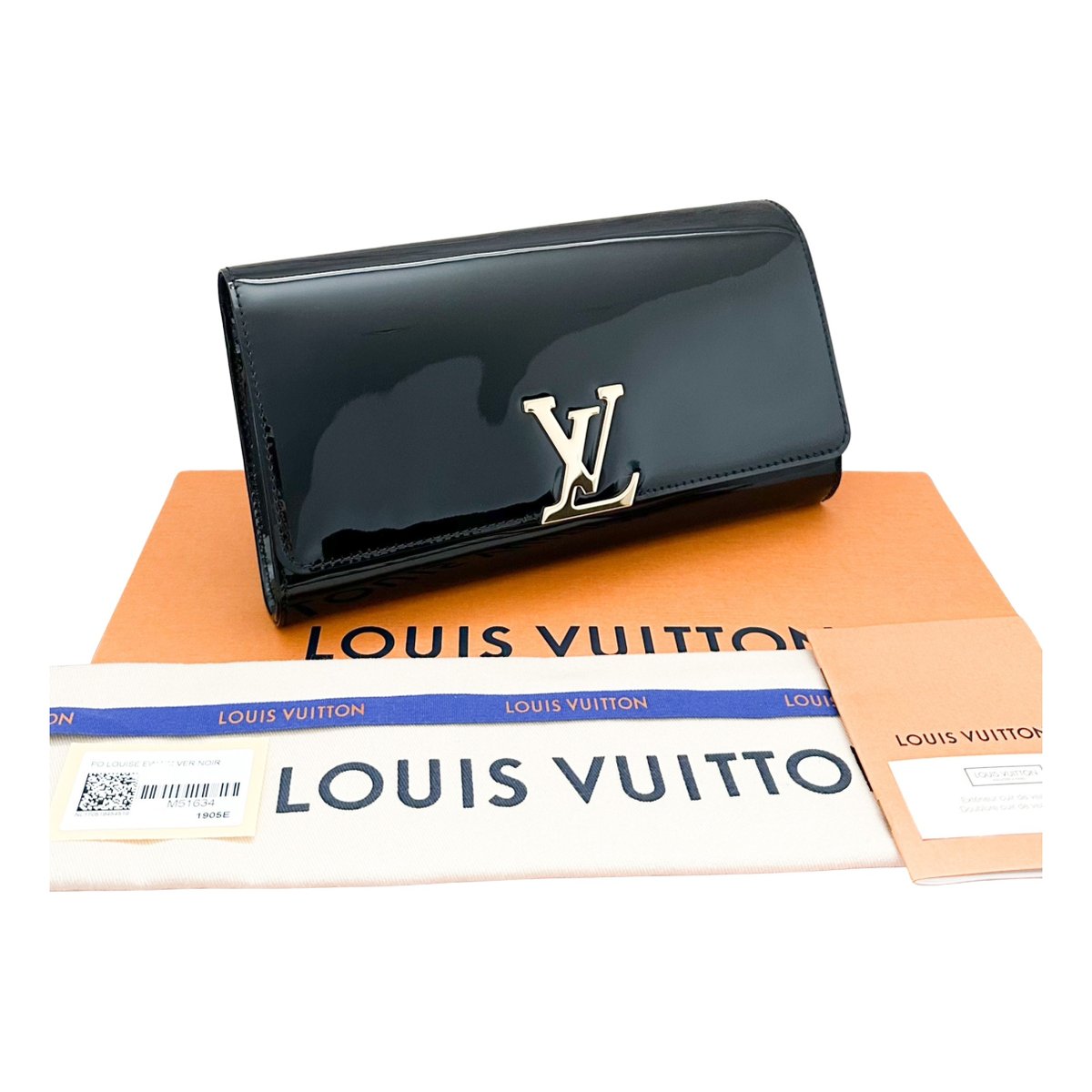 Louise patent leather clutch bag
