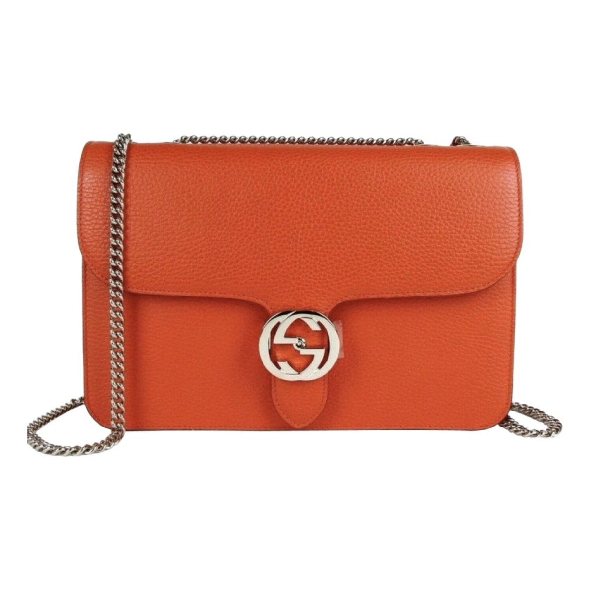 Interlocking leather crossbody bag