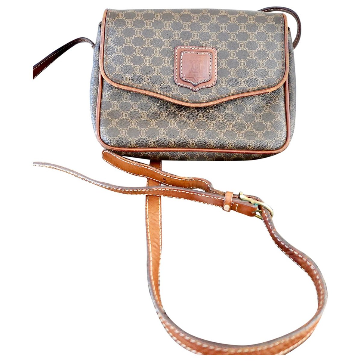 Triomphe Vintage leather crossbody bag