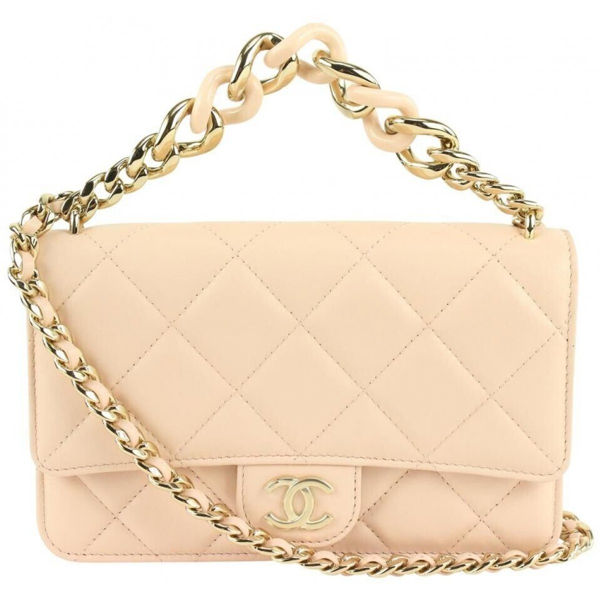 Wallet On Chain leather crossbody bag