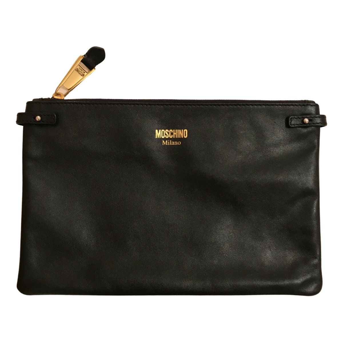 Biker leather clutch bag