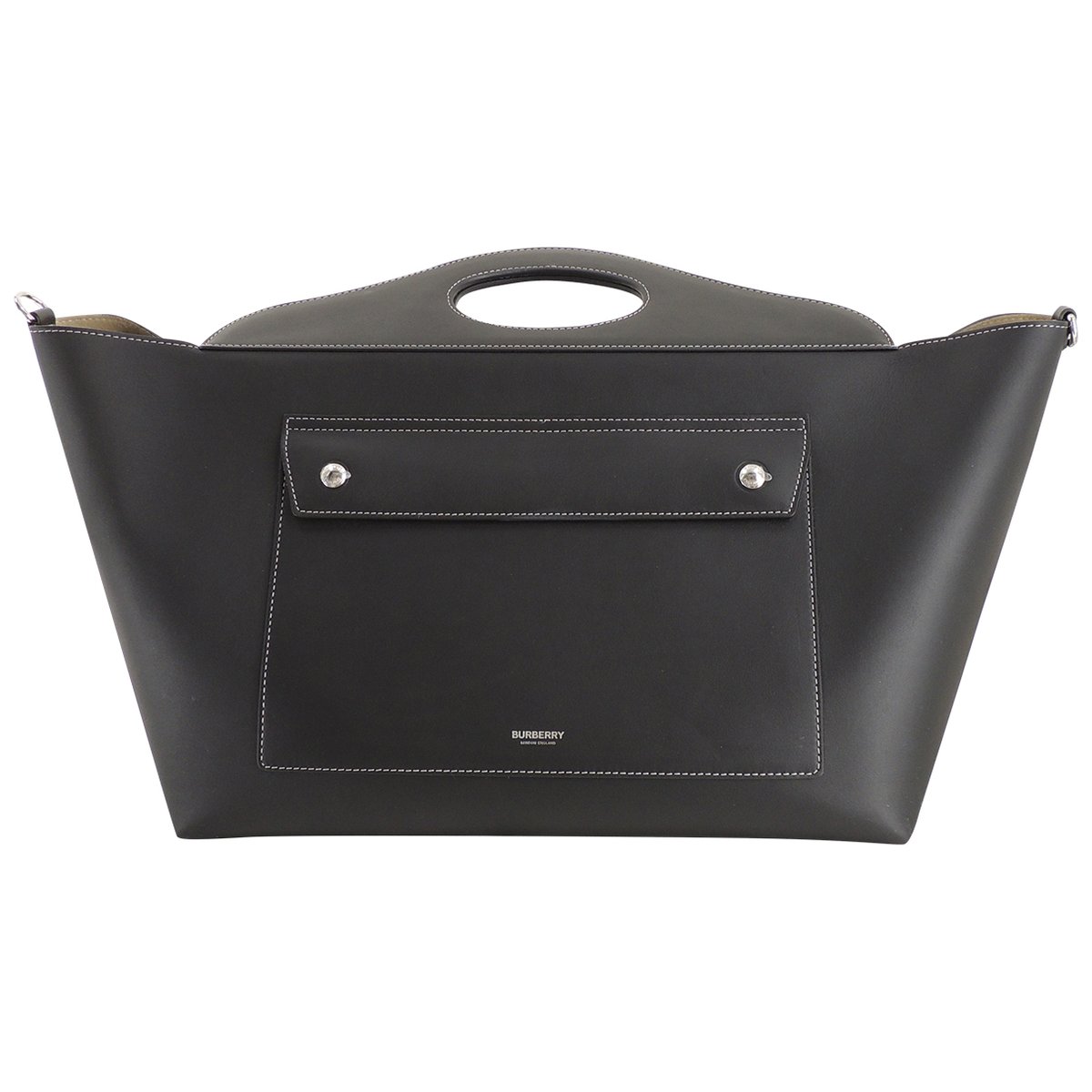 Pocket leather handbag