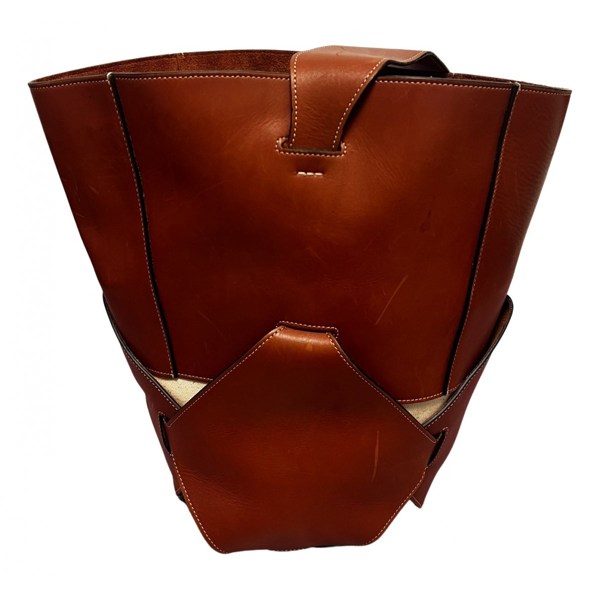 Clasp Bucket leather handbag