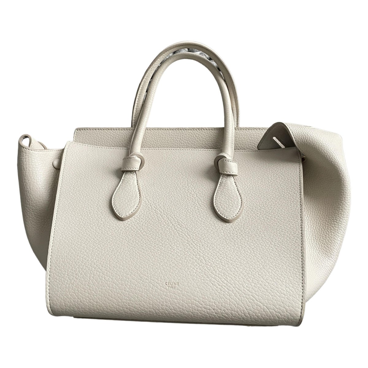 Trapèze leather handbag
