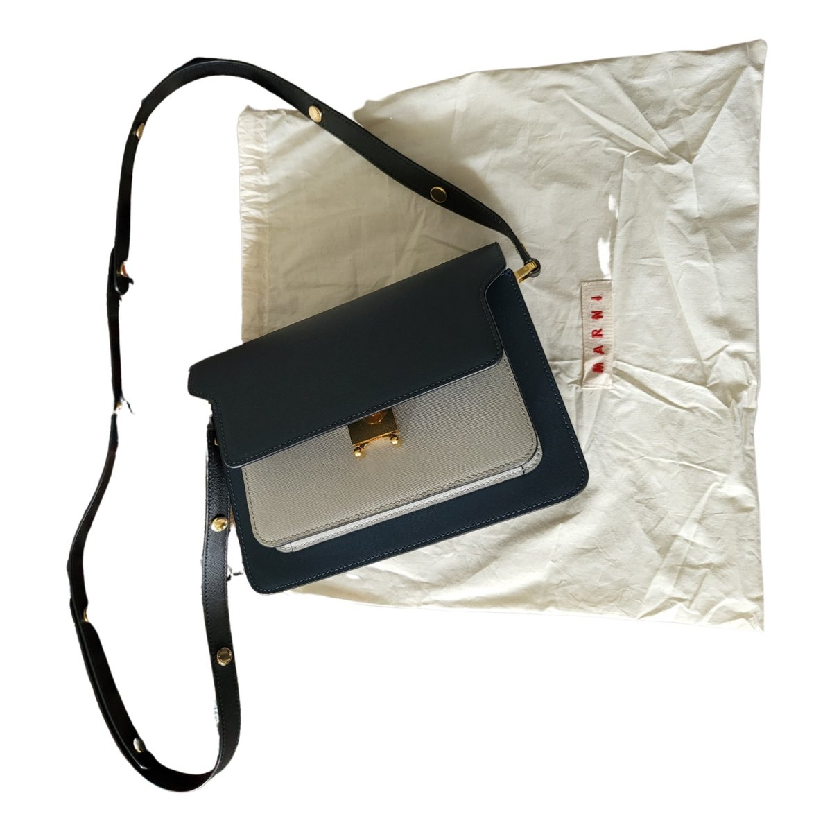 Trunk leather crossbody bag