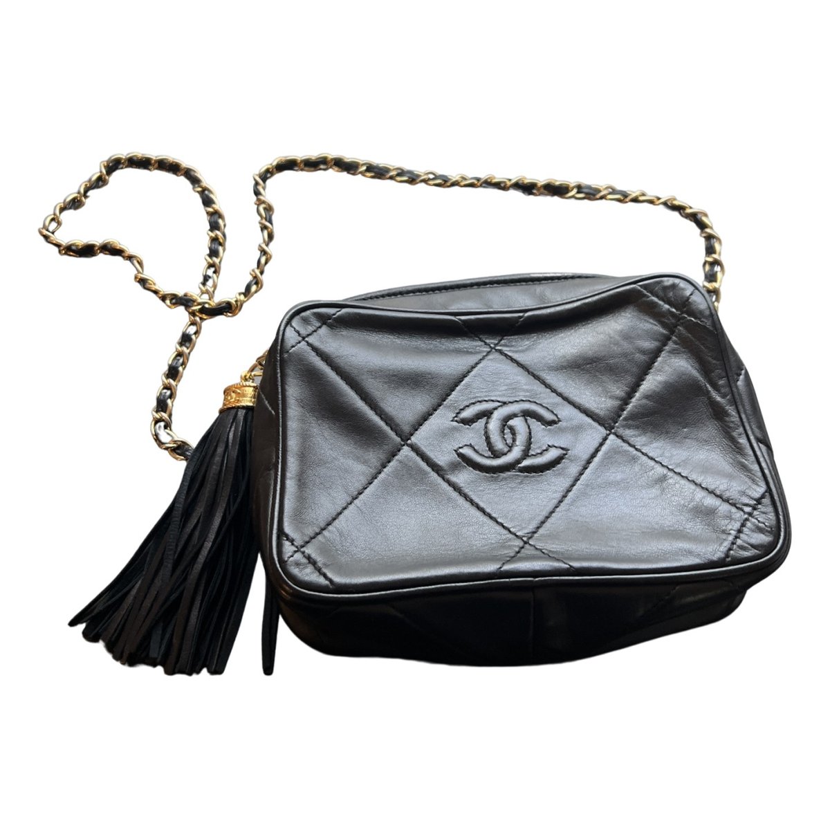 Camera leather crossbody bag
