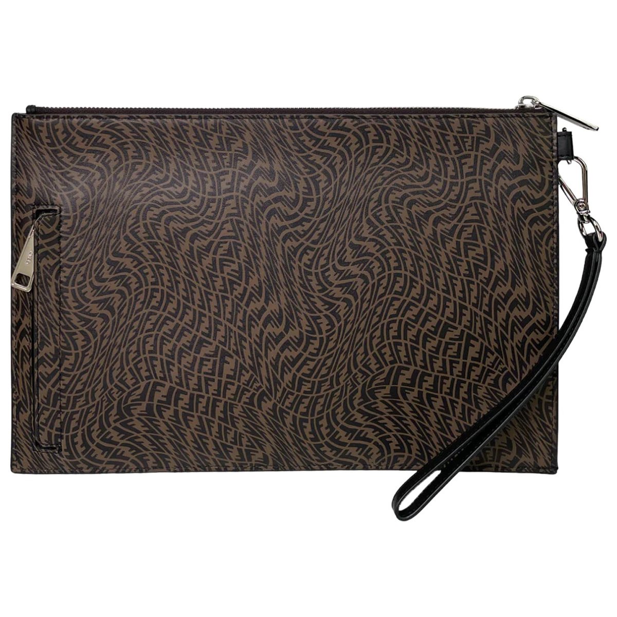 FF leather clutch bag