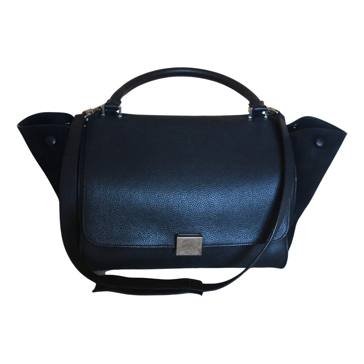 Trapèze leather handbag