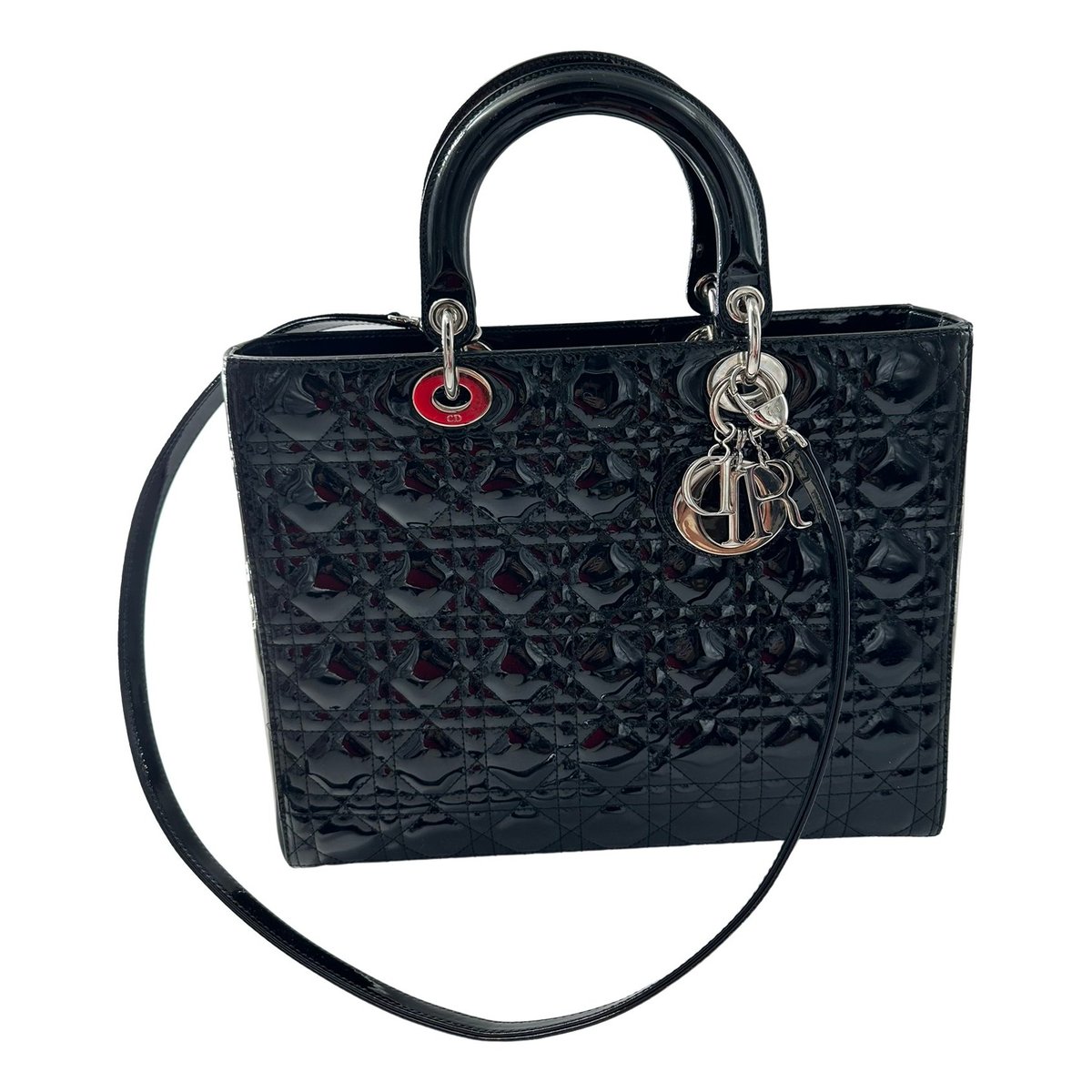 Lady Dior patent leather handbag