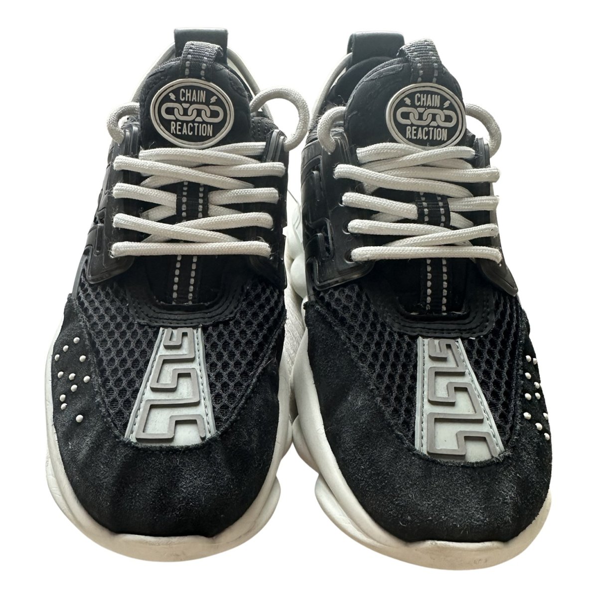Chain Reaction leather trainers
