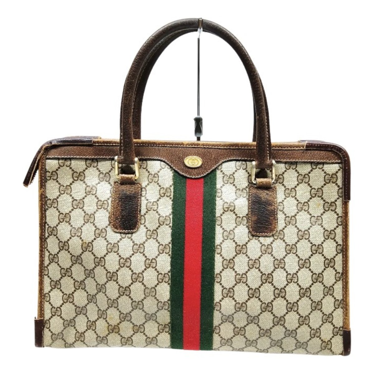 Ophidia Top Handle leather handbag