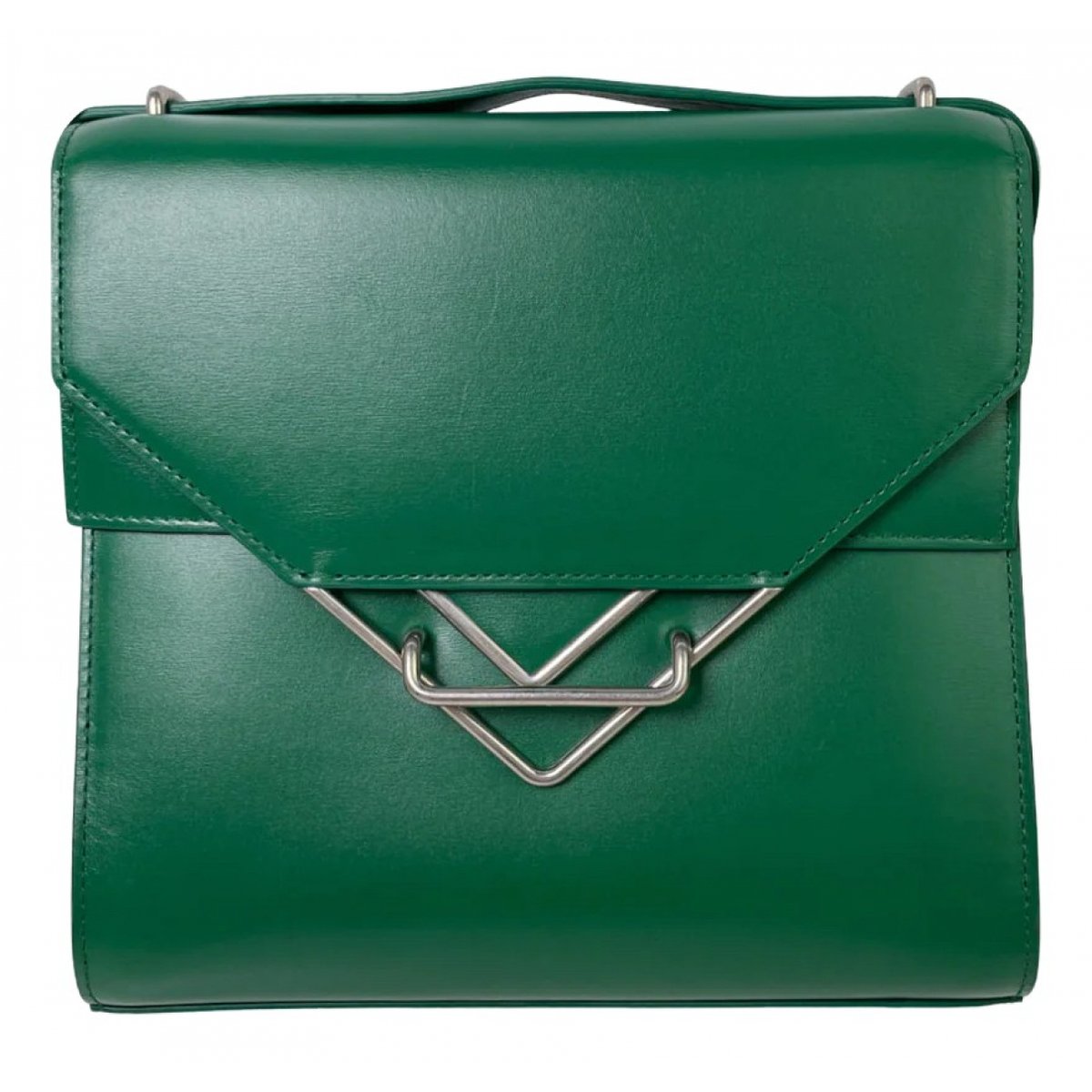 Clip leather handbag