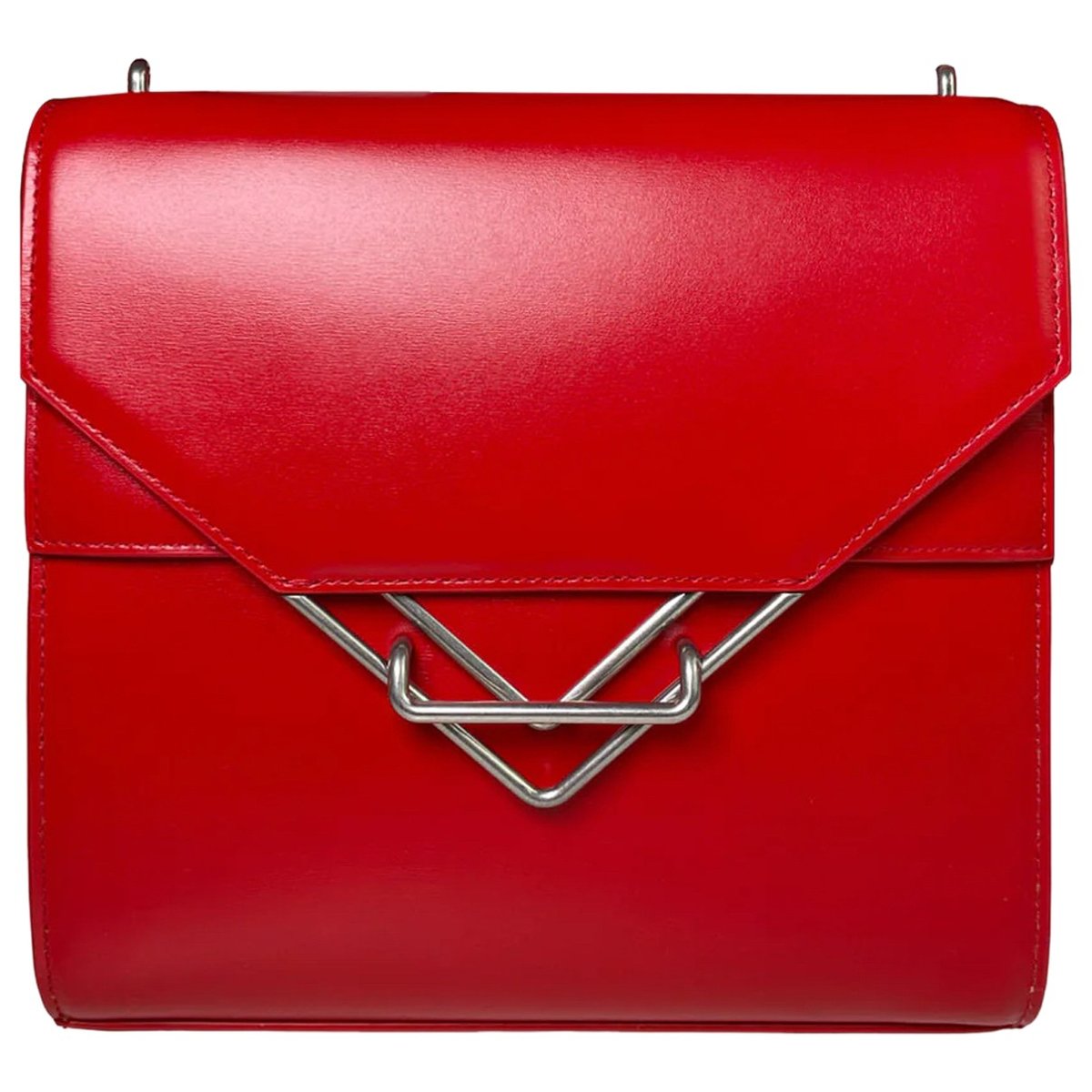 Clip leather handbag