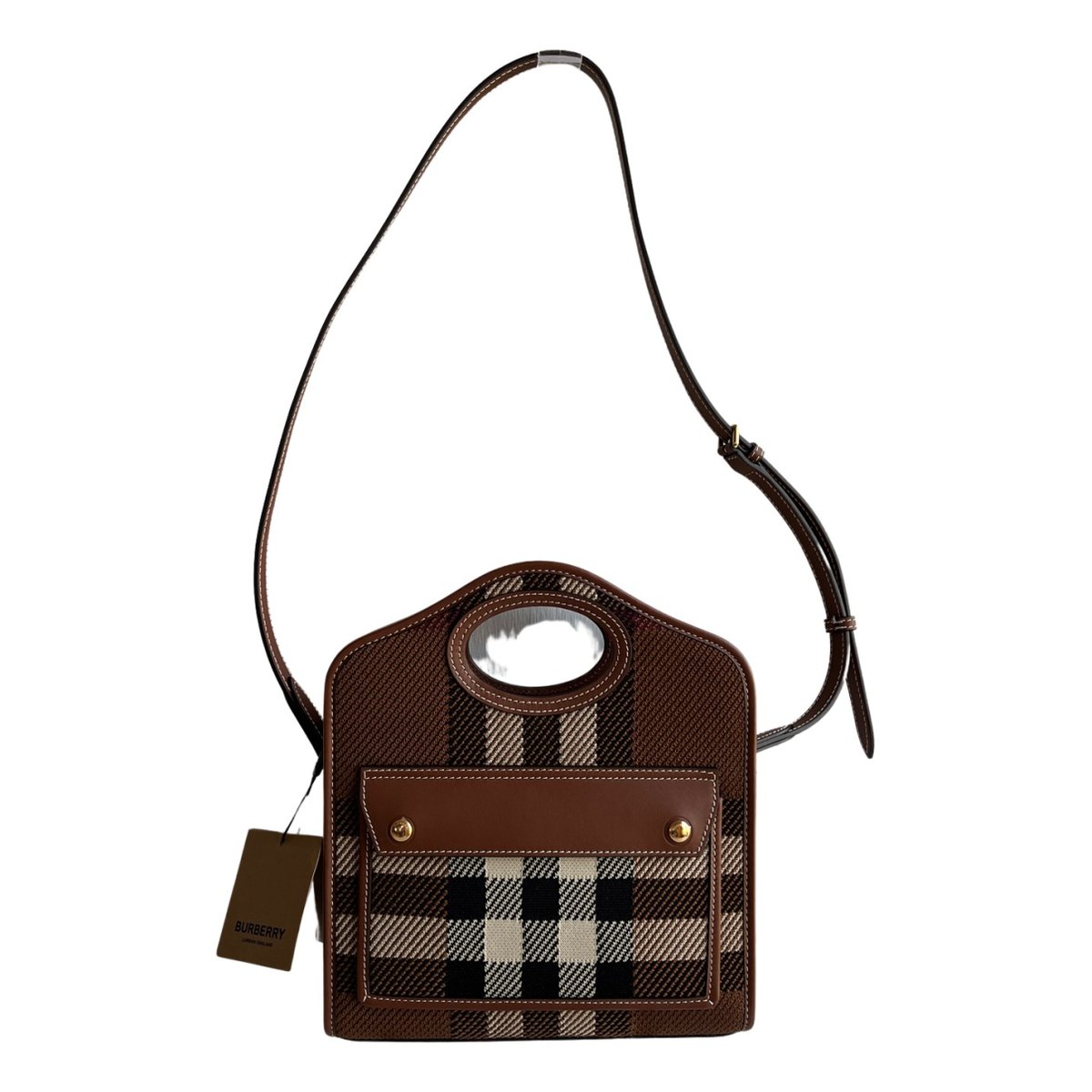 Pocket leather handbag