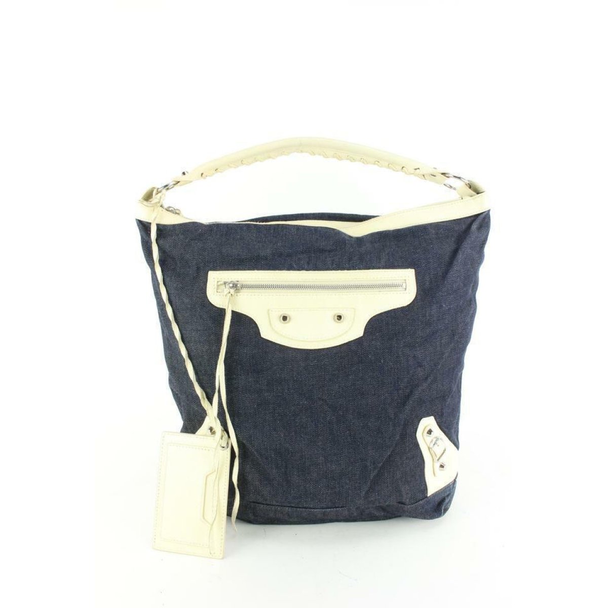 Hardware patent leather handbag