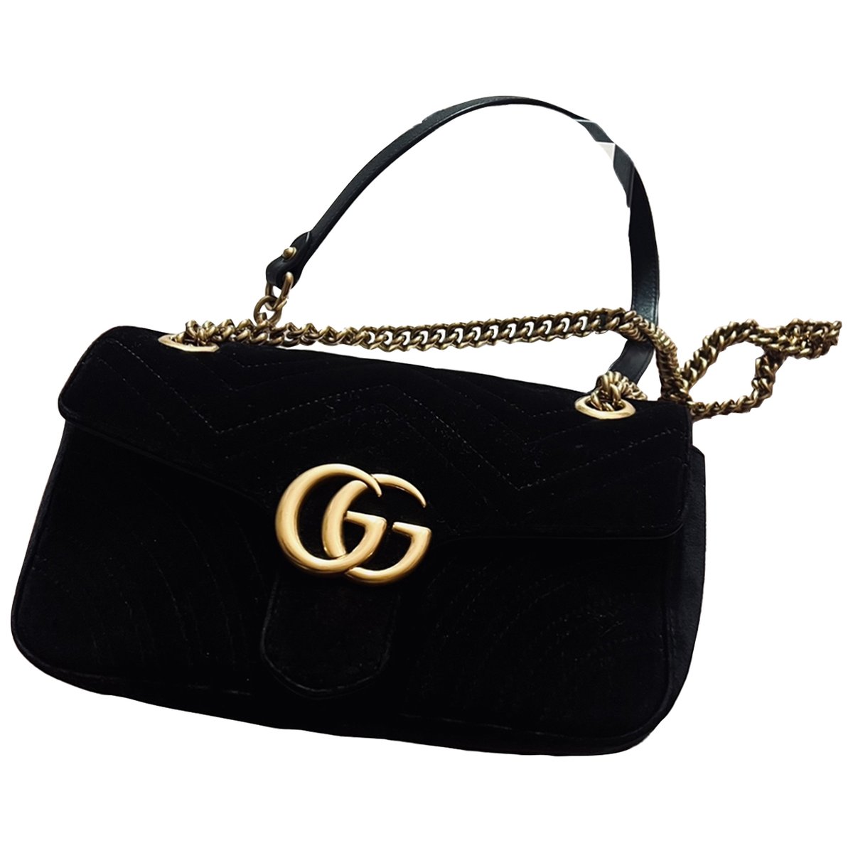GG Marmont Chain Flap velvet crossbody bag