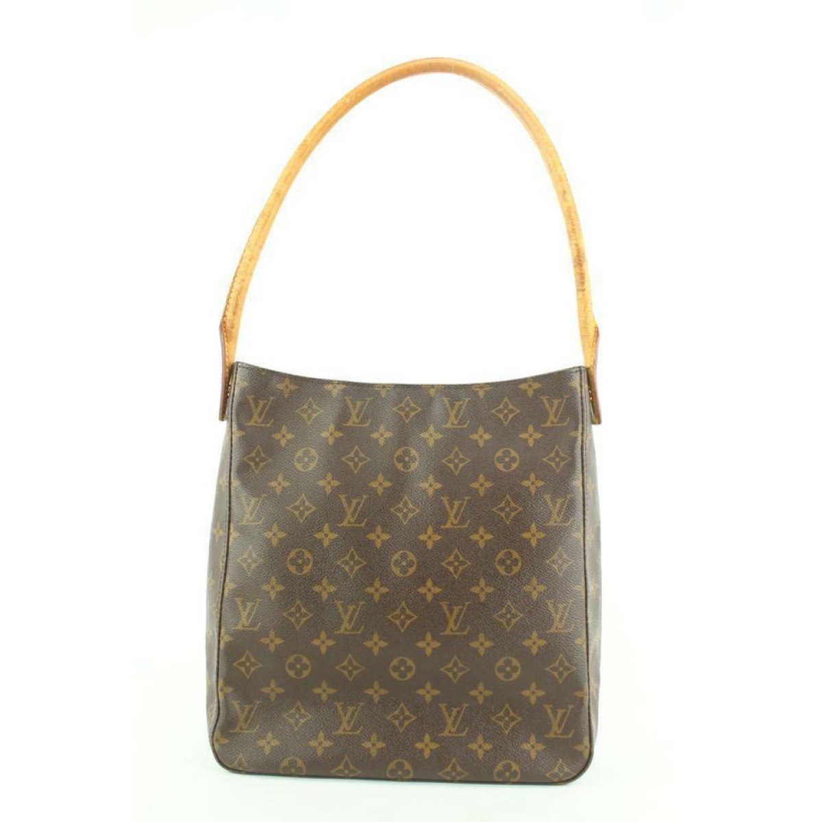 Looping patent leather handbag