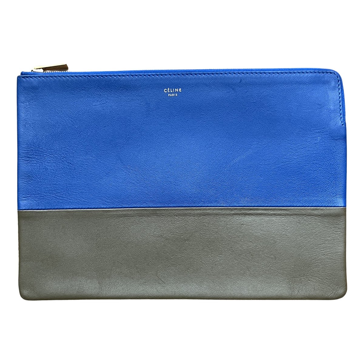 Cabas leather clutch bag