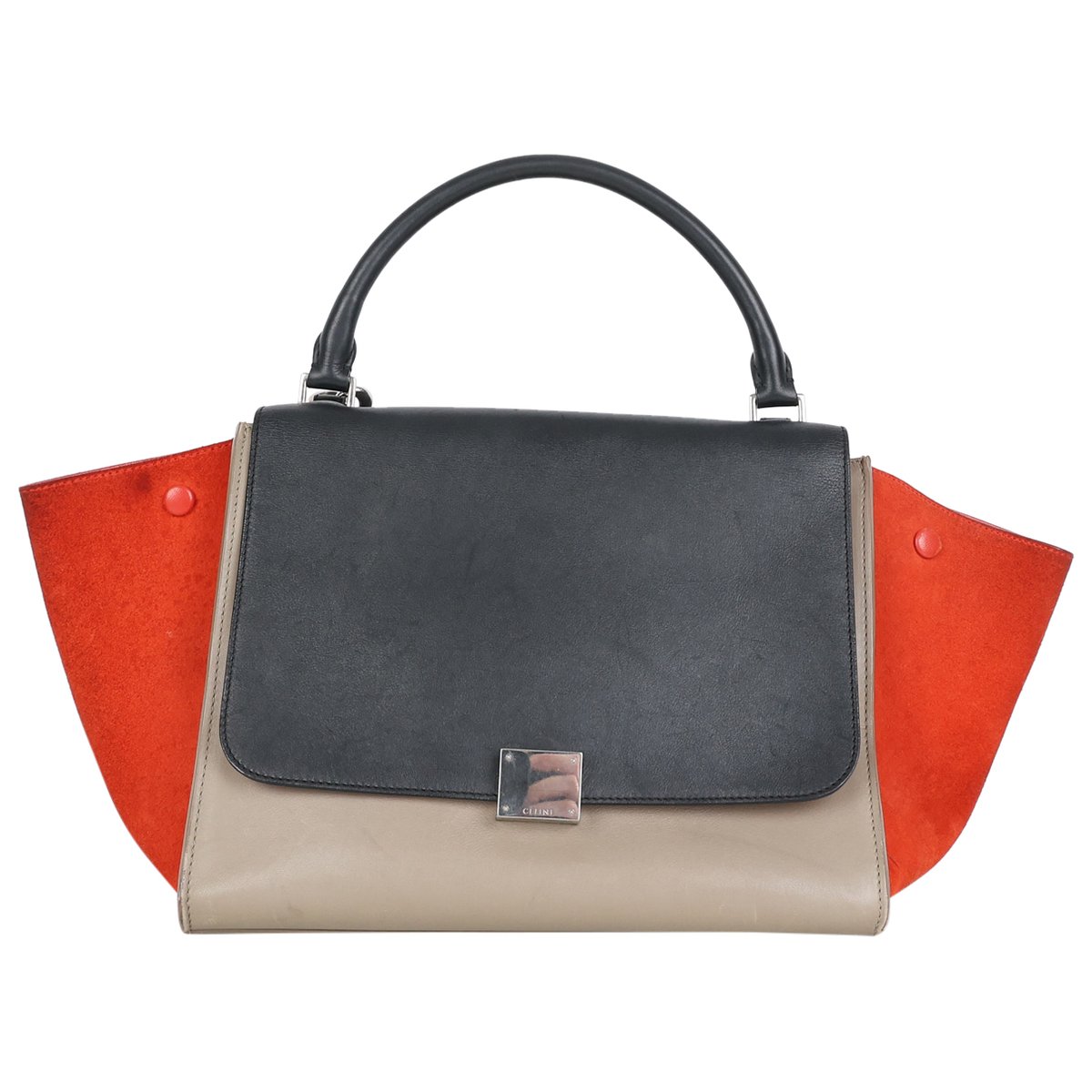Trapeze leather handbag