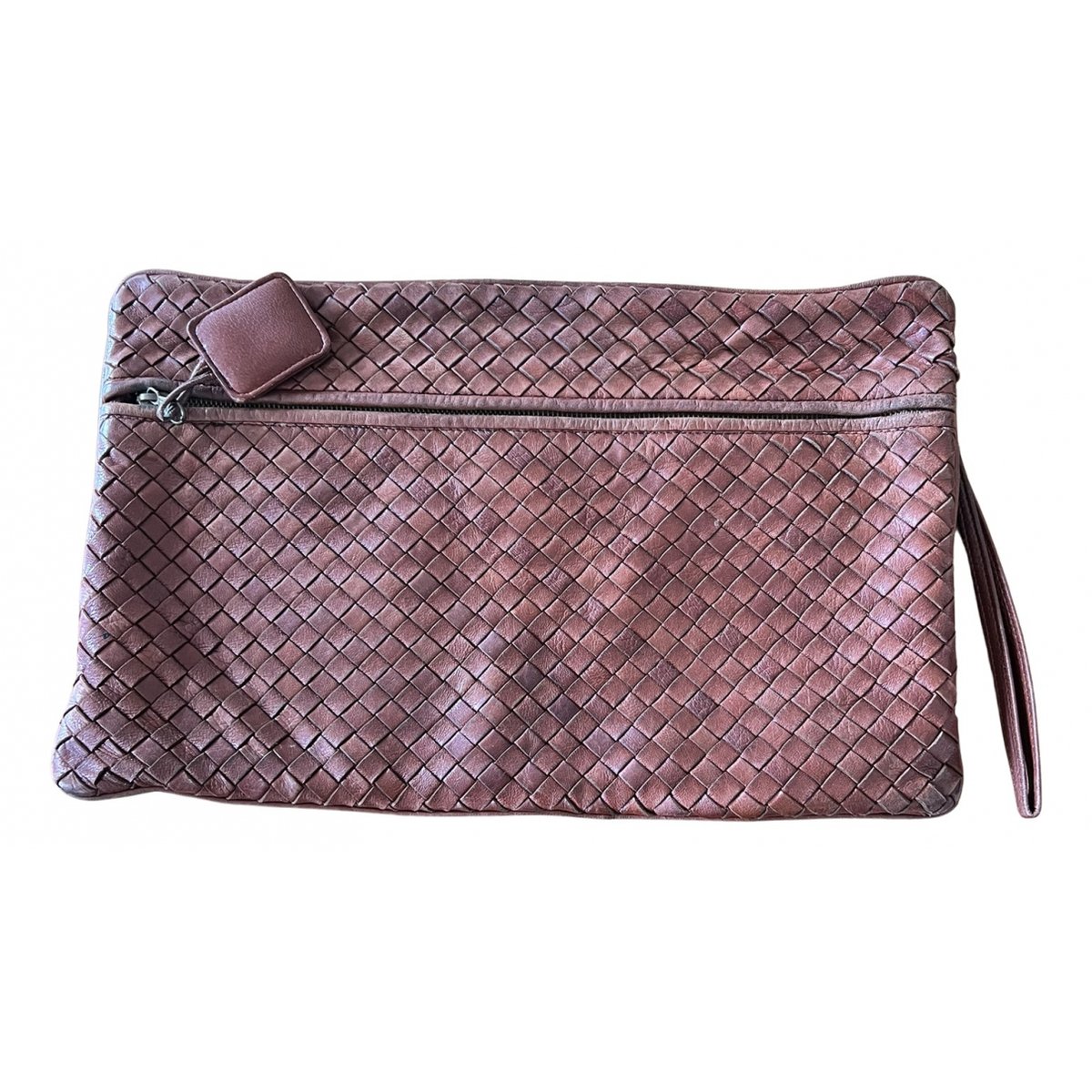 Snap leather clutch bag