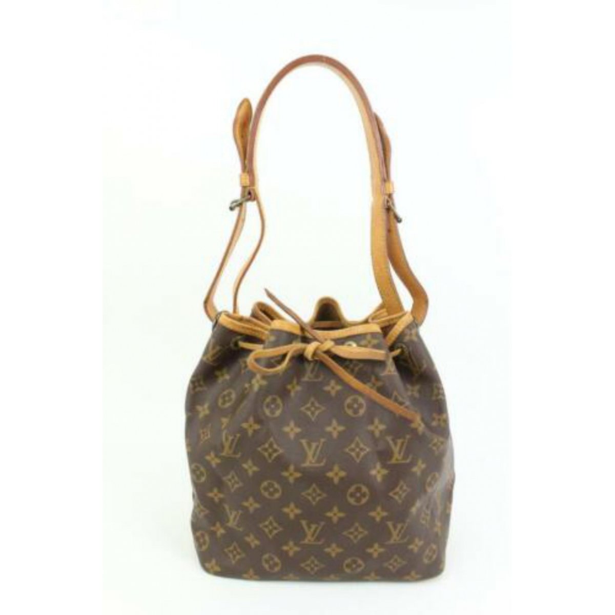 Bucket patent leather handbag