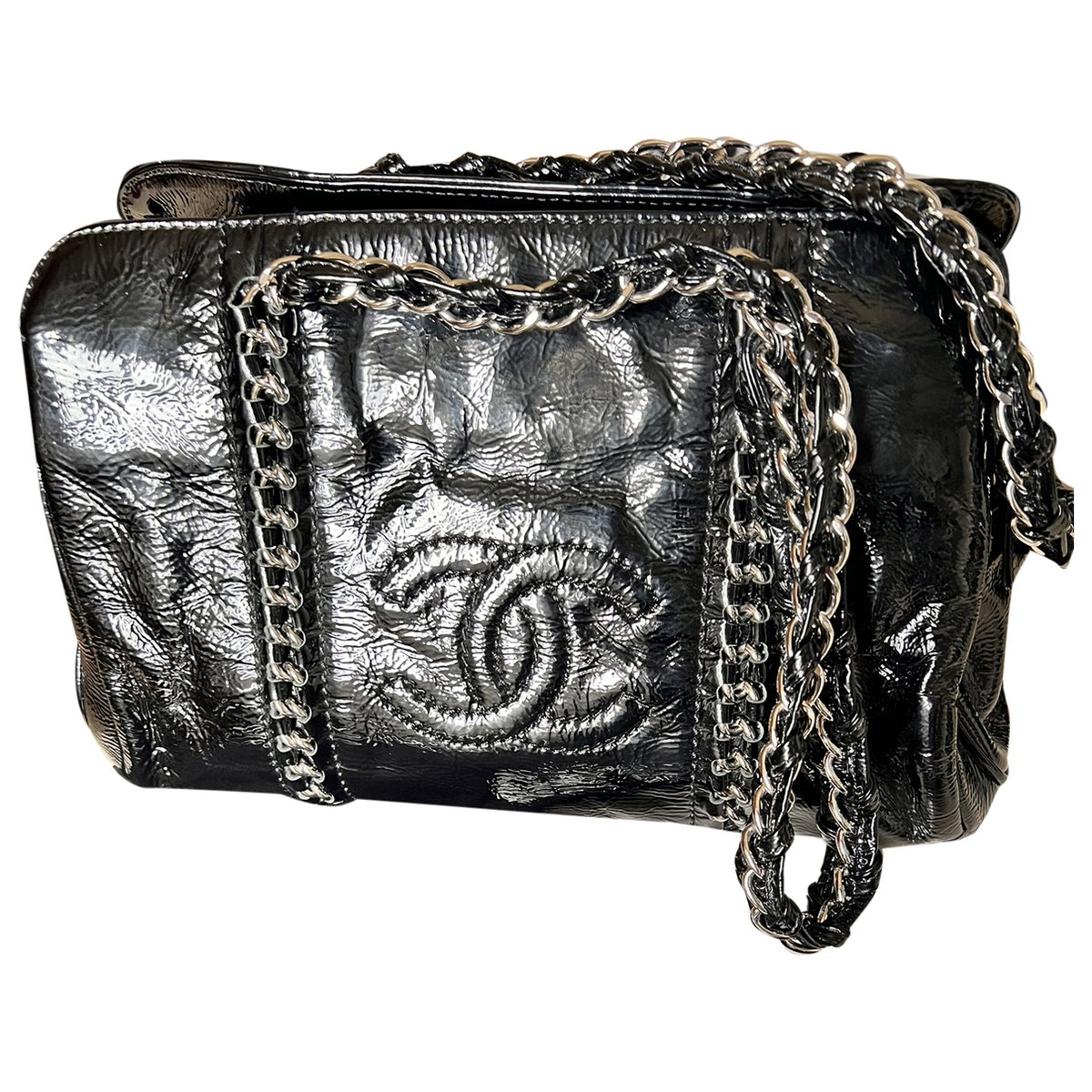 Bowling Bag patent leather handbag