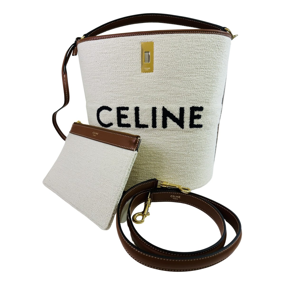 Clasp Bucket cloth handbag