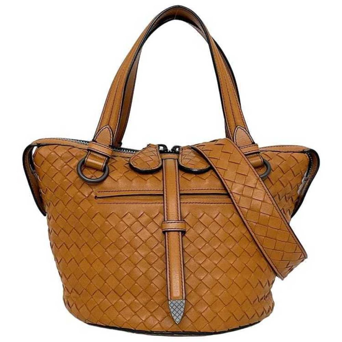 Tambour leather handbag