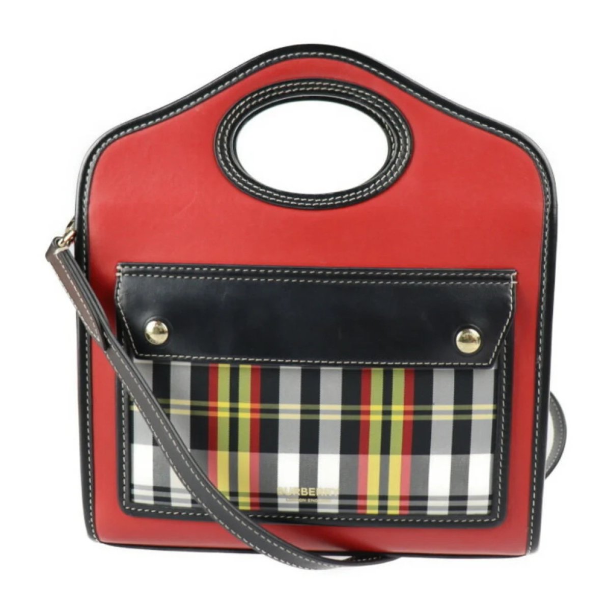 Pocket leather handbag