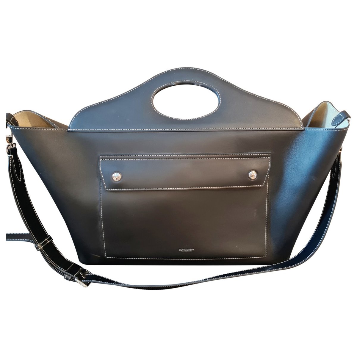 Pocket leather tote