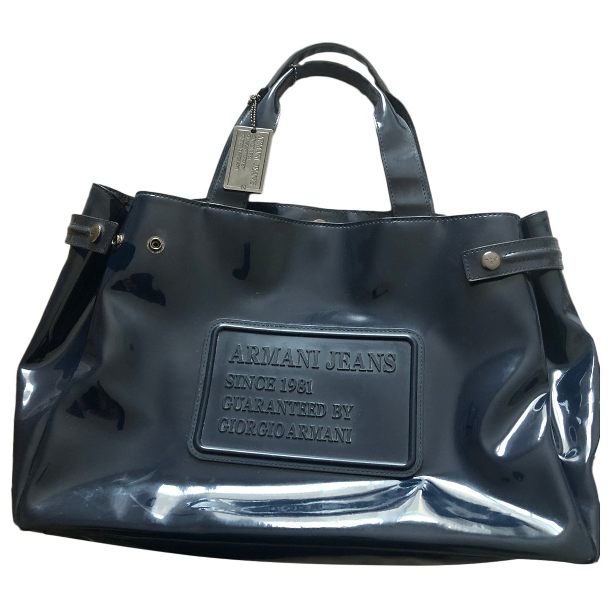 Patent leather satchel