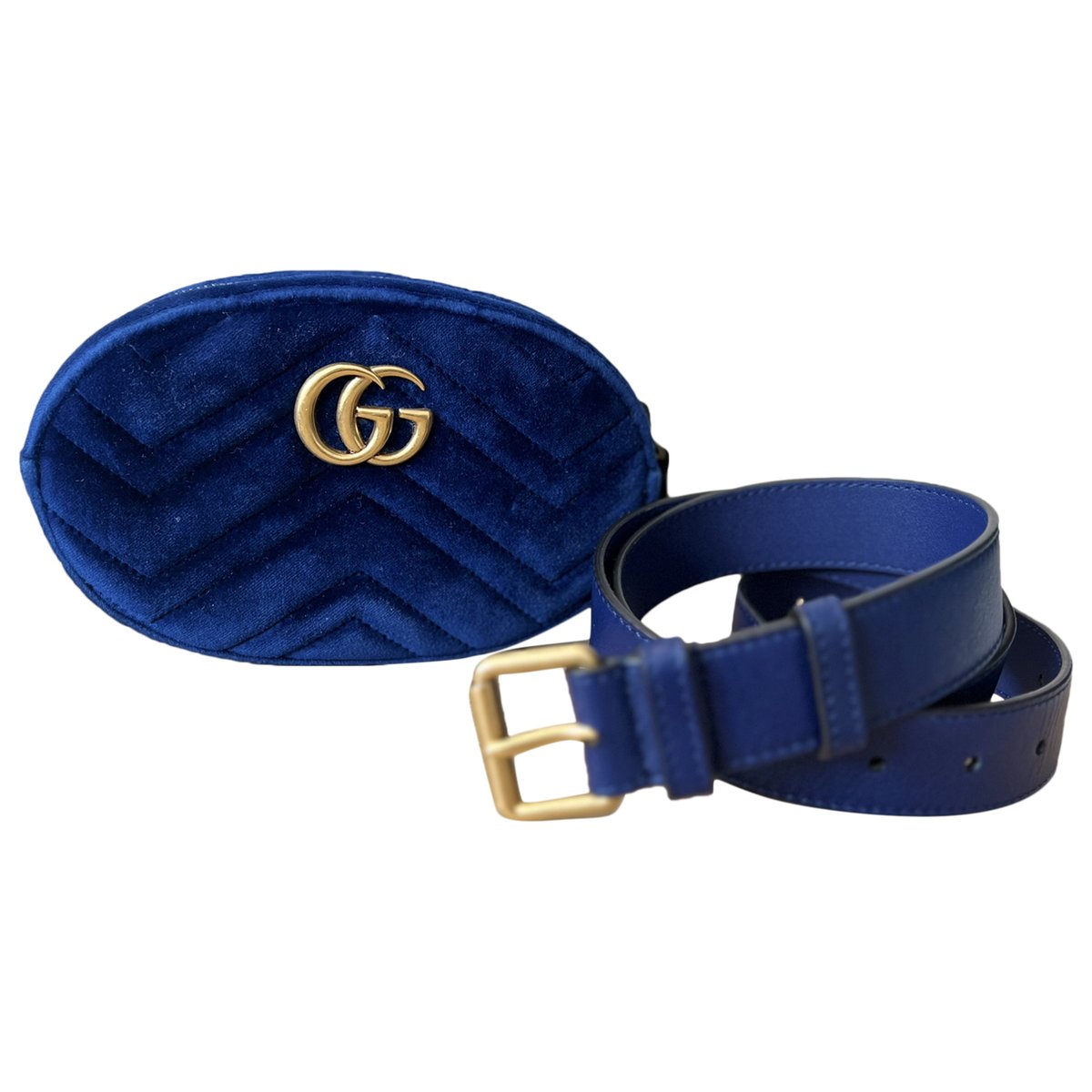 GG Marmont Oval velvet handbag