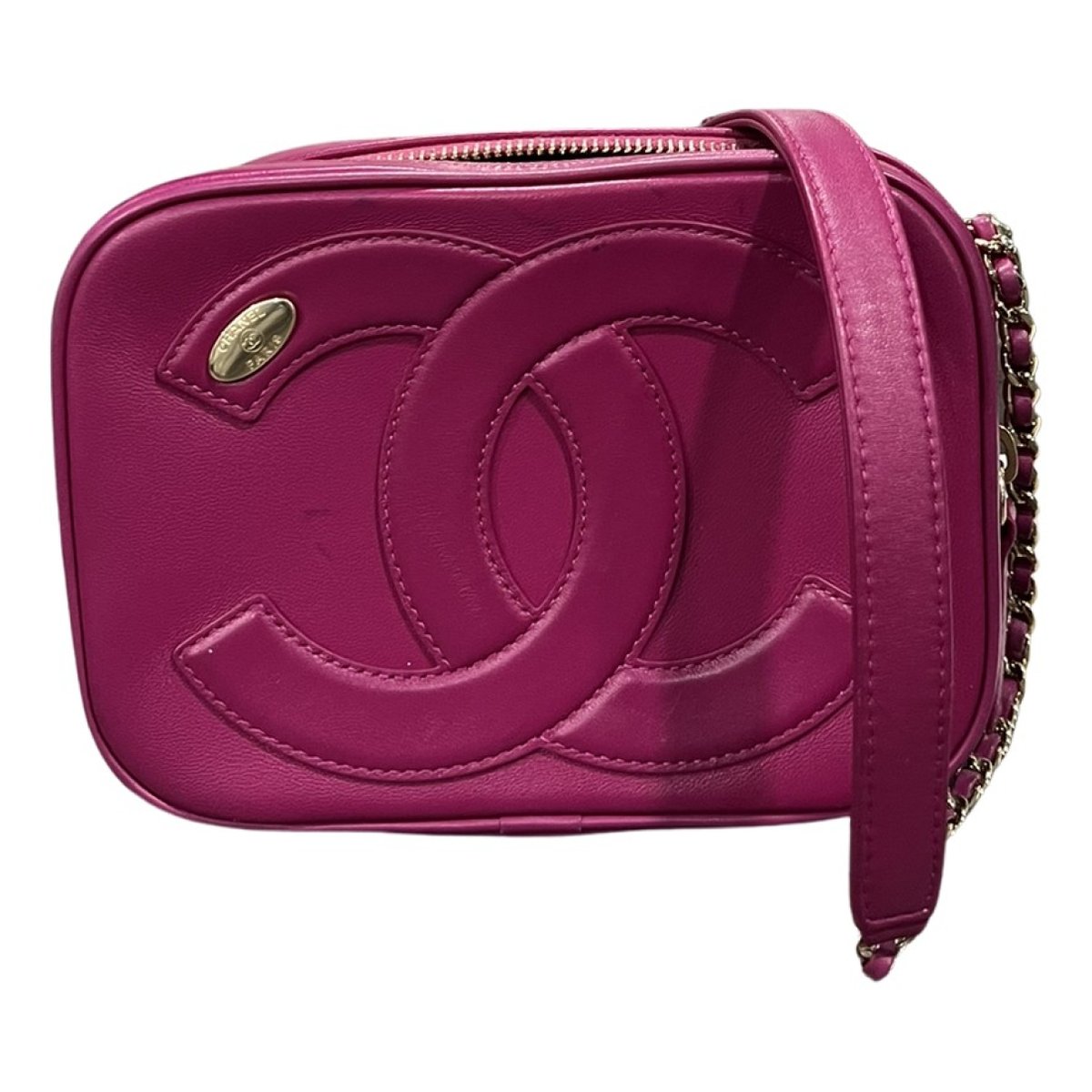 Camera leather crossbody bag