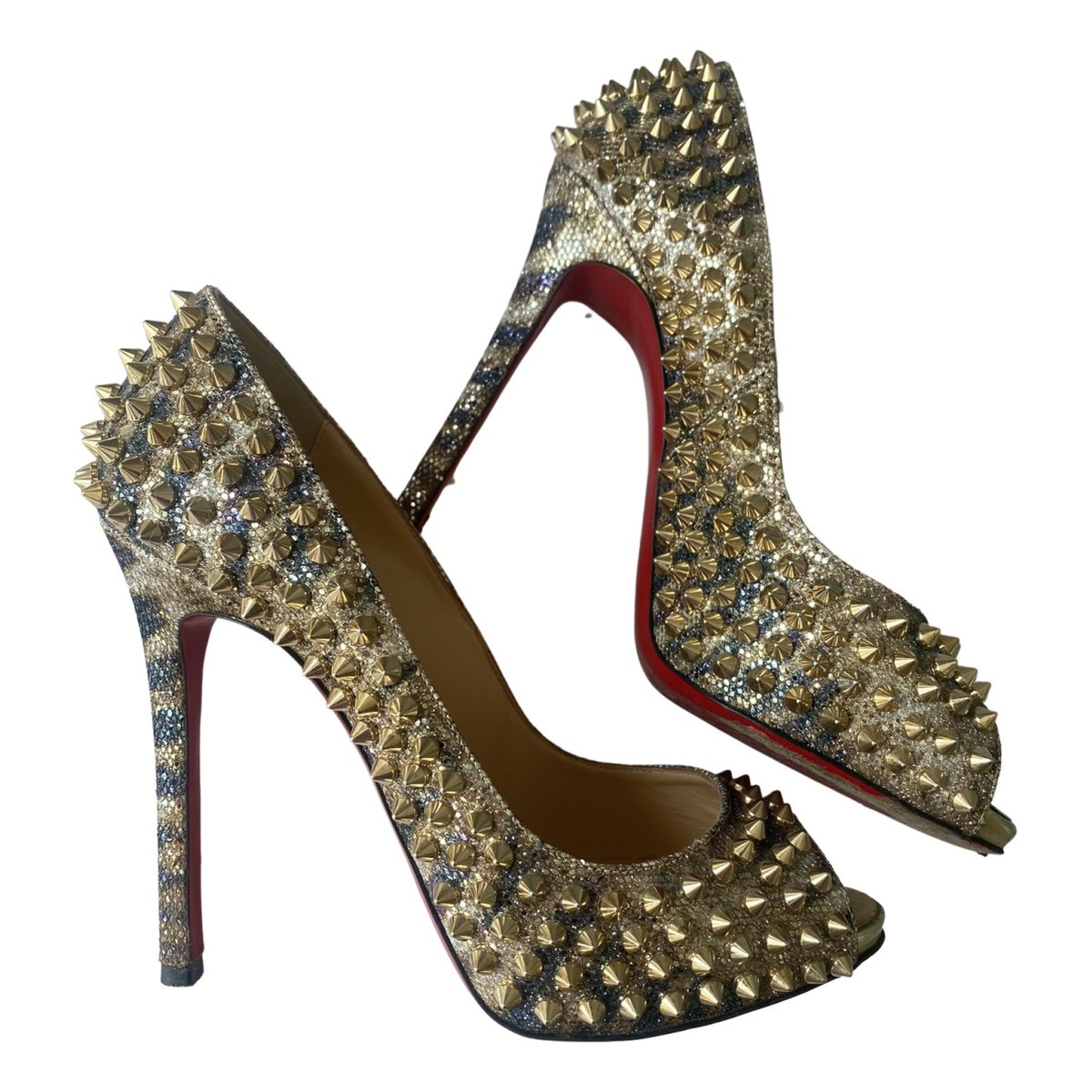 Nosy Spikes glitter heels