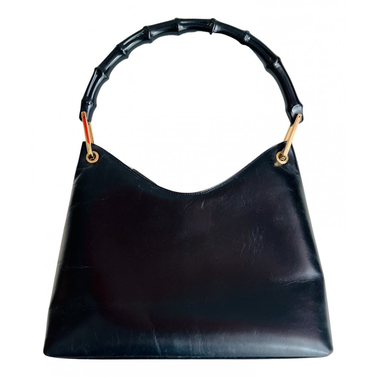 Bamboo Zip Top Handle leather handbag