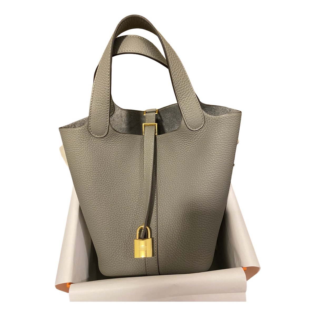Picotin leather tote