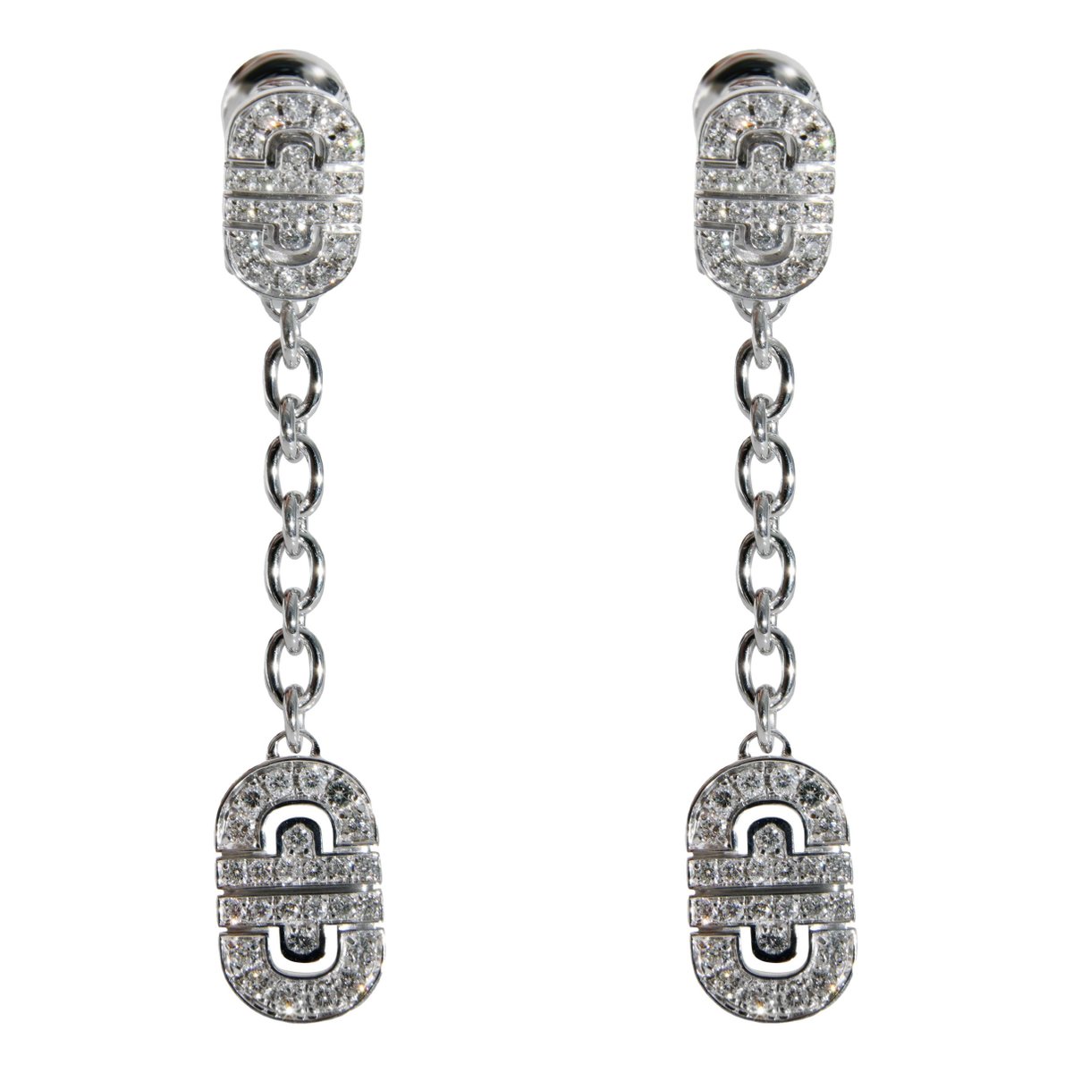 Parentesi white gold earrings